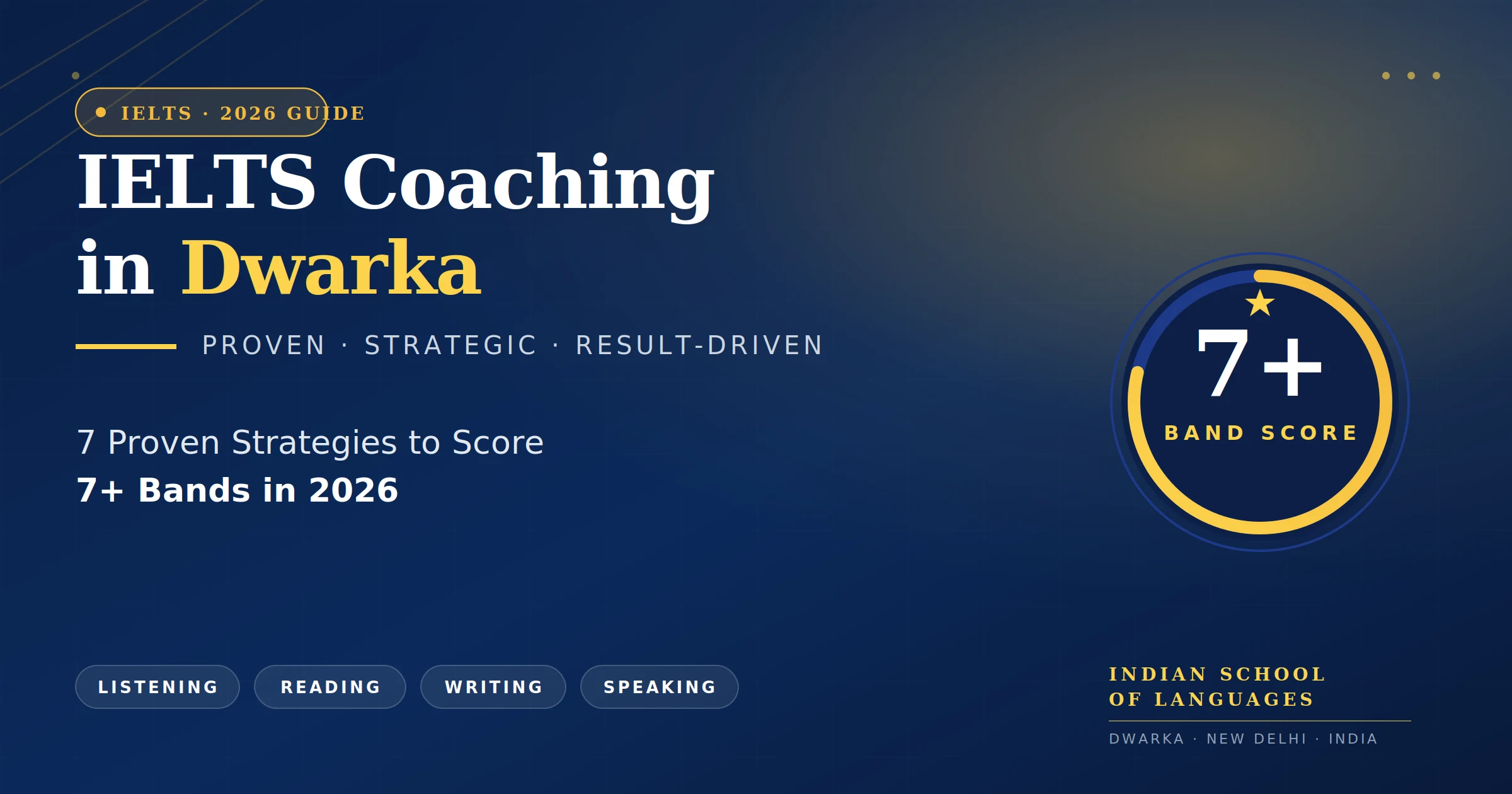 IELTS Coaching in Dwarka: 7 Proven Strategies to Score 7+ Bands in 2026